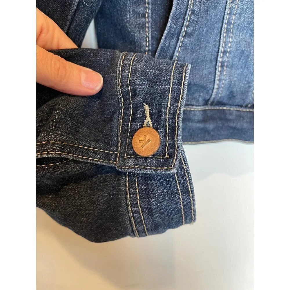 Kidpik Blue Denim Cotton Blend Unlined Button‎ Down Jean Jacket Size XXL